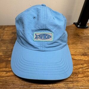 AFTCO American Fishing Tackle Co Blue Nylon Fishing Hat Adjustable Baseball Cap